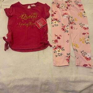 Kids Pajama Set - Queen of Everything - Red and Pink